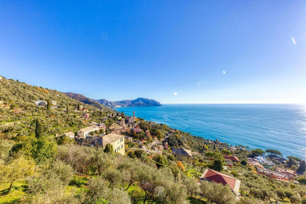 Casaviva - Ampio Trilocale Vista Mare Con Piscina - Pieve Alta Apartment Pieve Ligure Exterior foto