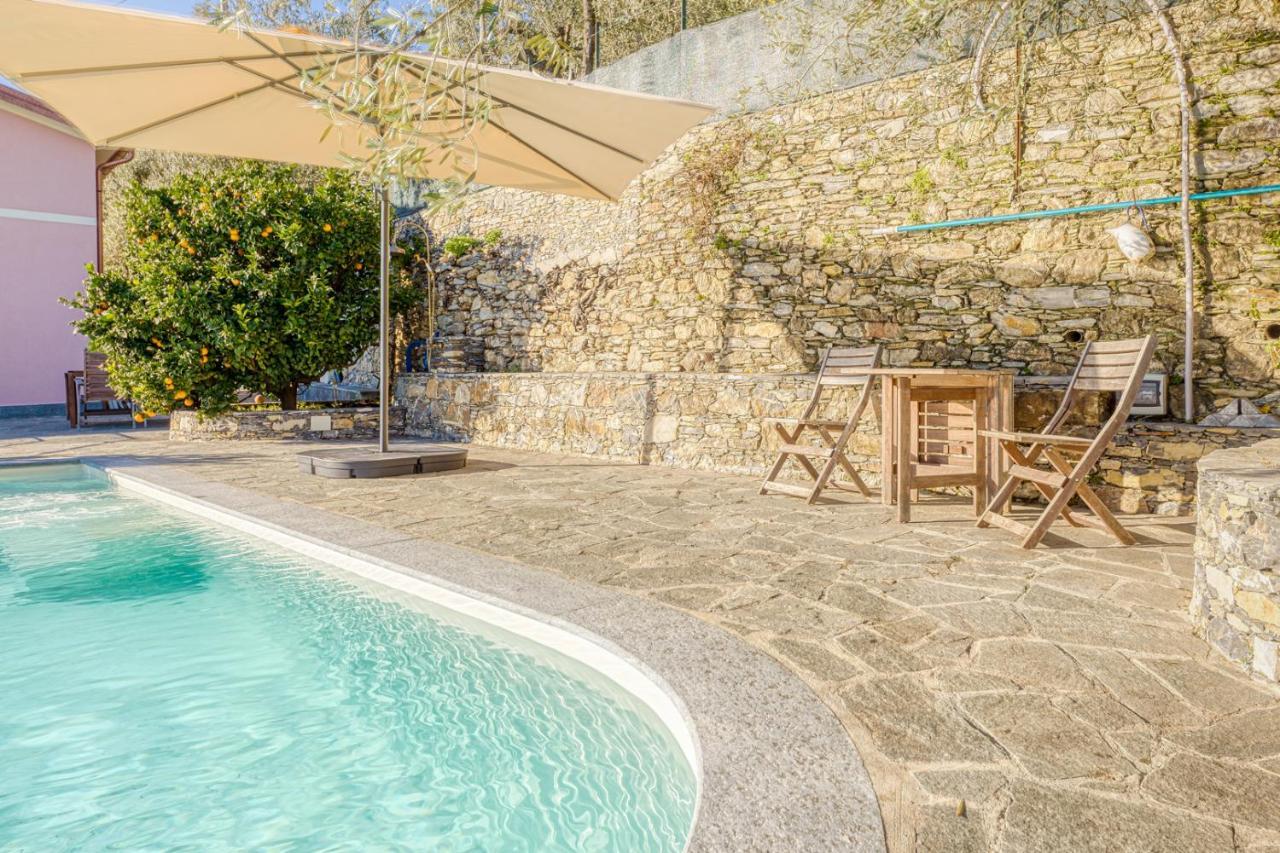 Casaviva - Ampio Trilocale Vista Mare Con Piscina - Pieve Alta Apartment Pieve Ligure Exterior foto