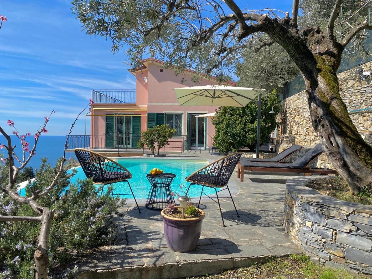 Casaviva - Ampio Trilocale Vista Mare Con Piscina - Pieve Alta Apartment Pieve Ligure Exterior foto