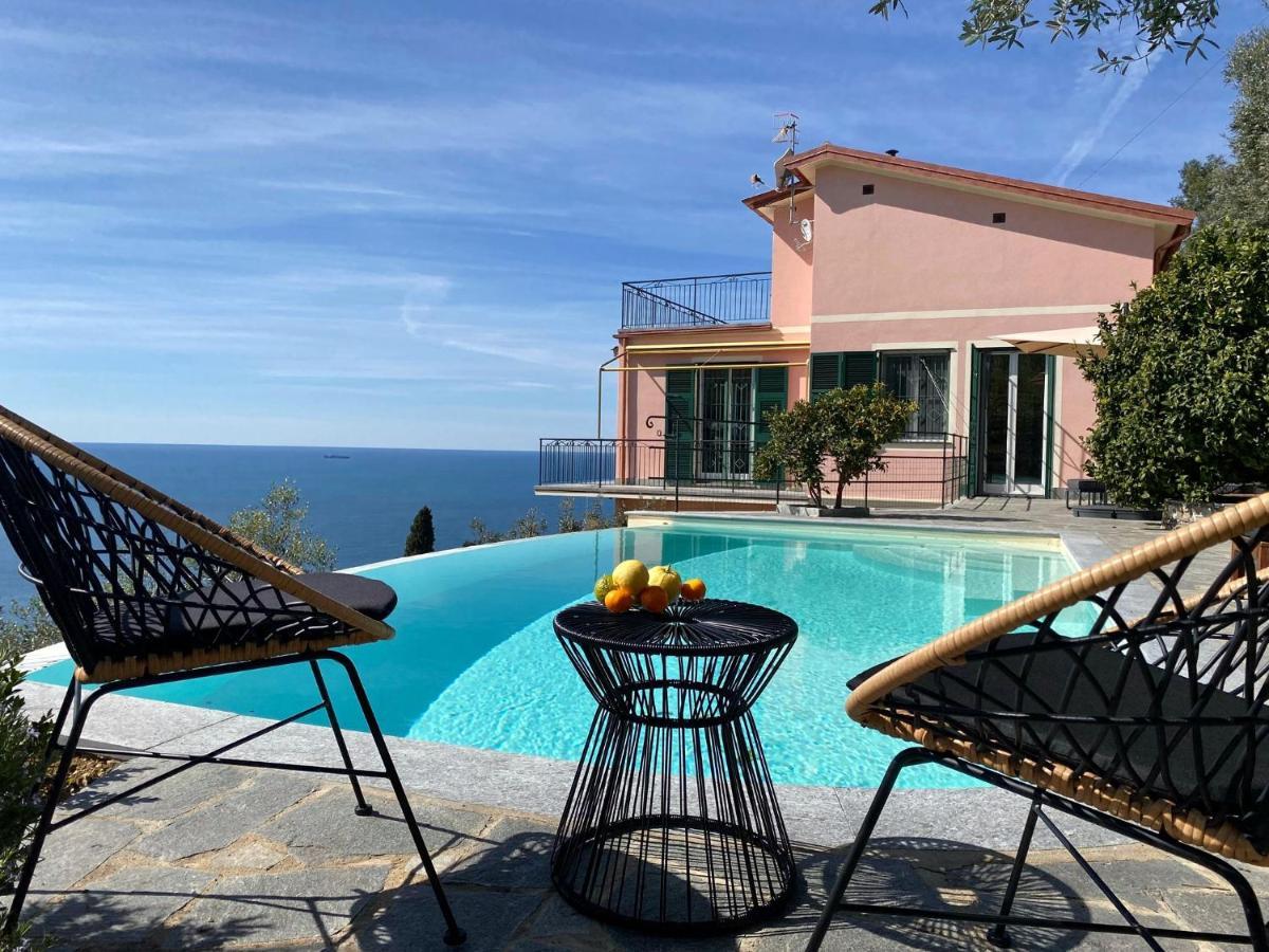 Casaviva - Ampio Trilocale Vista Mare Con Piscina - Pieve Alta Apartment Pieve Ligure Exterior foto