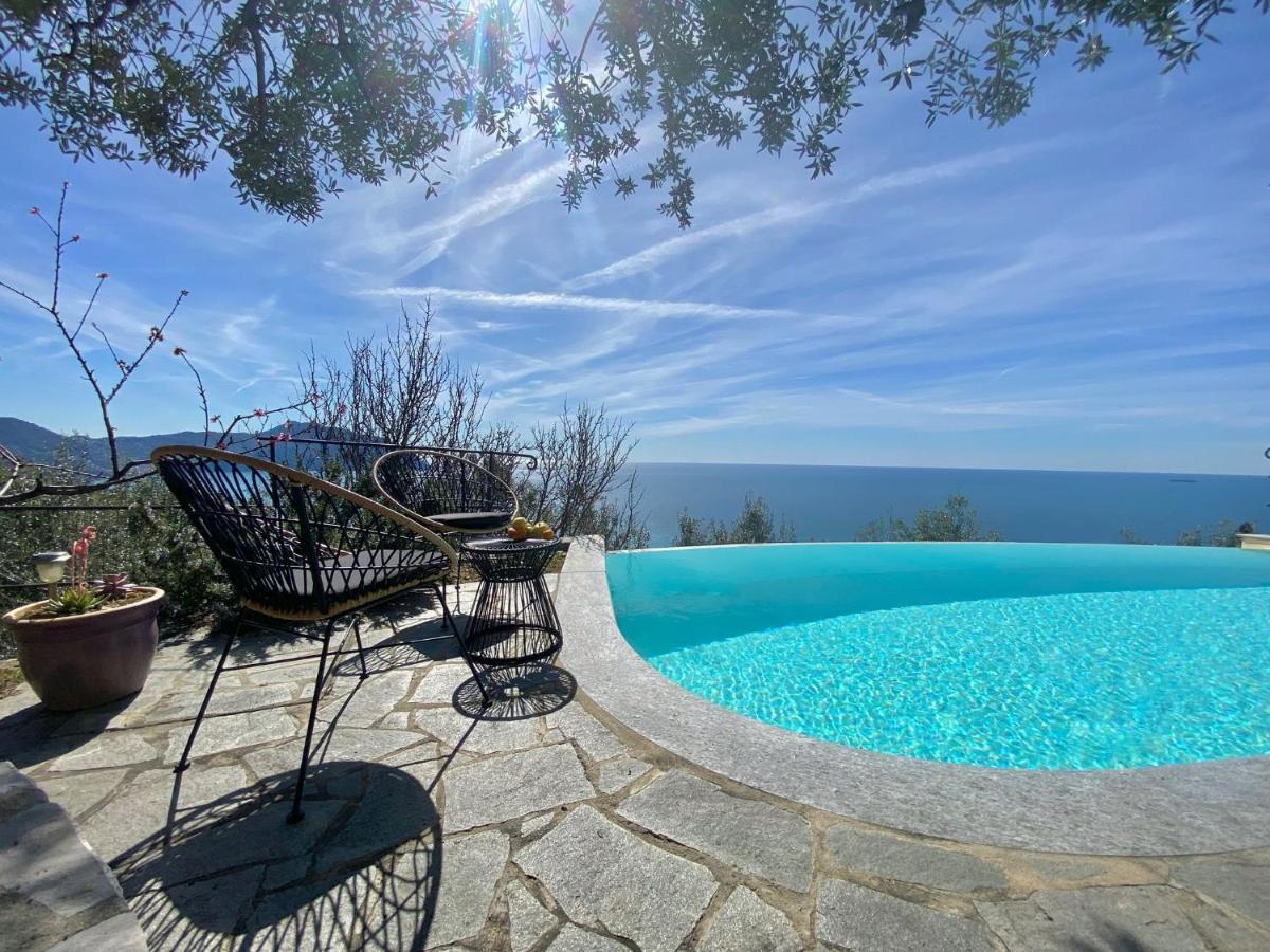 Casaviva - Ampio Trilocale Vista Mare Con Piscina - Pieve Alta Apartment Pieve Ligure Exterior foto