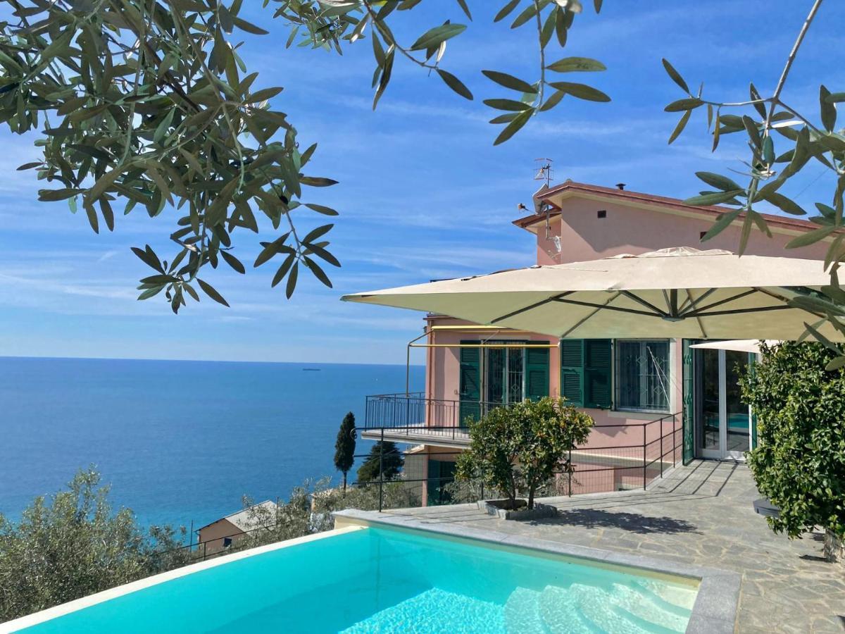Casaviva - Ampio Trilocale Vista Mare Con Piscina - Pieve Alta Apartment Pieve Ligure Exterior foto