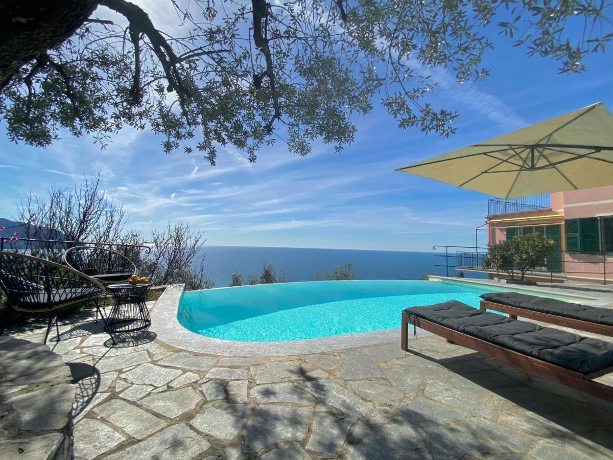 Casaviva - Ampio Trilocale Vista Mare Con Piscina - Pieve Alta Apartment Pieve Ligure Exterior foto